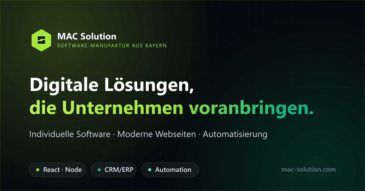MAC Solution | Individuelle Software, Webentwicklung & Automatisierung